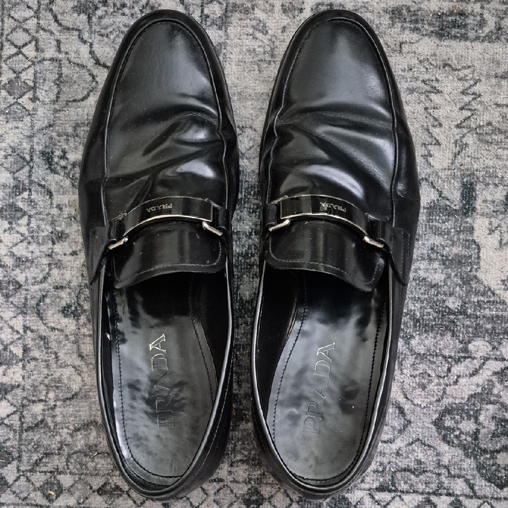 Prada Men's Elegant Black Slip-On Loafers